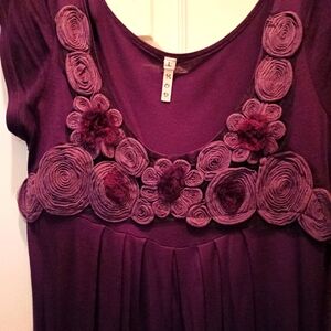 Plum Floral Embellished Dress